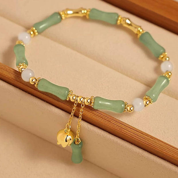 FREE Today: Brings Luck and Wealth Bamboo Green Aventurine Bracelet