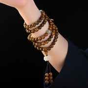 Buddha Stones Tibetan Rosewood Protection Calm Bracelet Mala Mala Bracelet BS 9
