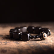 Buddha Stones Tibetan Ebony Wood Dzi Bead Strength Bracelet Bracelet BS 6