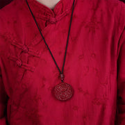 Buddha Stones Cinnabar Yin Yang Keep Away Evil Spirits Necklace Pendant