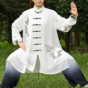 Buddha Stones Auspicious Clouds Gradient Meditation Prayer Spiritual Zen Tai Chi Qigong Practice Women's Clothing Set Clothes BS 5