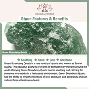 Buddha Stones Green Strawberry Quartz Pearl Soothing Wrist Mala