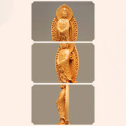 Buddha Stones Handmade Thuja Sutchuenensis Wood Kwan Yin Avalokitesvara Prosperity Decoration Decorations BS 7