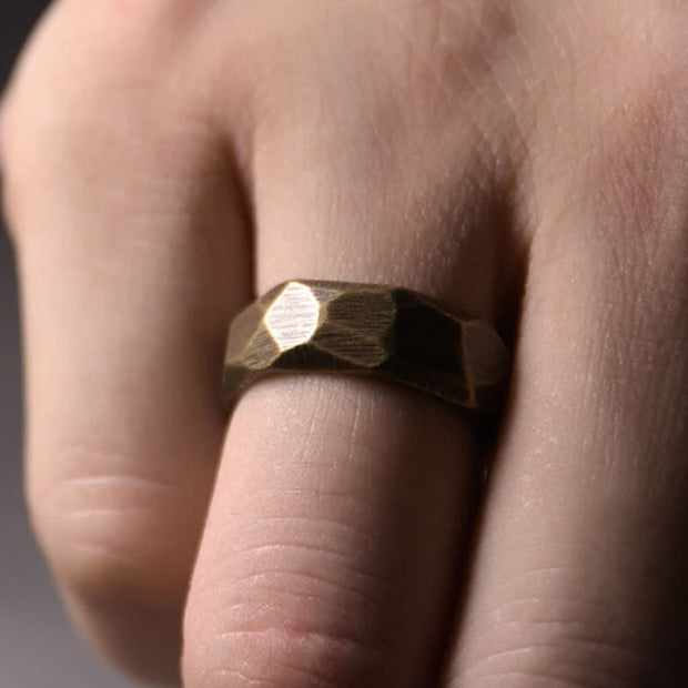 Buddha Stones Tibetan Simple Design Copper Wealth Ring Ring BS 10