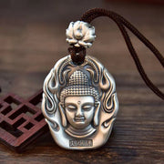 Buddha Stones Chinese Zodiac Natal Buddha Om Mani Padme Hum Lotus Compassion Necklace Pendant Necklaces & Pendants BS Goat/Monkey-Tathagata