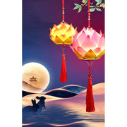 Buddha Stones DIY Lotus Flower Dragon Lantern Tassel Lamp Decoration Decorations BS 8