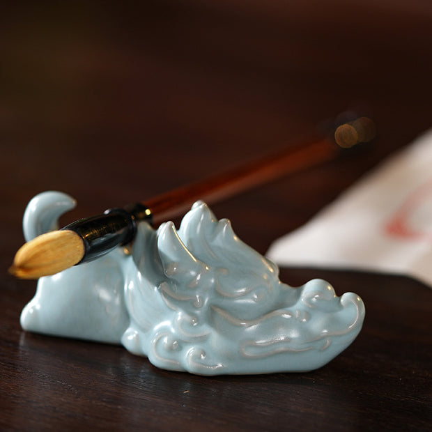 Buddha Stones Year Of The Dragon Luck Ceramic Tea Pet Home Figurine Decoration Decorations BS 6