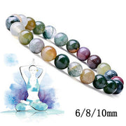 Buddha Stones  India Agate Beads Luck Yoga Bracelet Bracelet BS 10mm