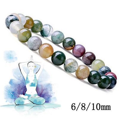 Buddha Stones  India Agate Beads Luck Yoga Bracelet Bracelet BS 10mm