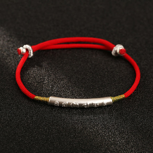 Buddha Stones Tibetan Buddhist Handmade Mani Mantra Lucky Red String Bracelet Bracelet BS 10