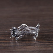 Buddha Stones 925 Sterling Silver Dragon Luck Protection Ring Ring BS 9