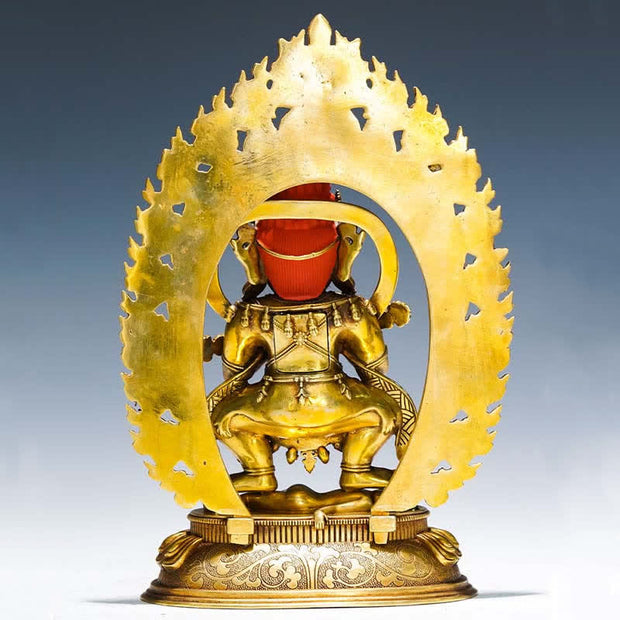 Buddha Stones Tibet Two-armed Mahakala Bodhisattva Figurine Serenity Copper Statue Decoration