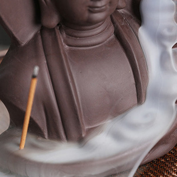 Buddha Stones Tibetan Avalokitesvara Buddha Lotus Healing Backflow Smoke Fountain Incense Burner Incense Burner BS 14