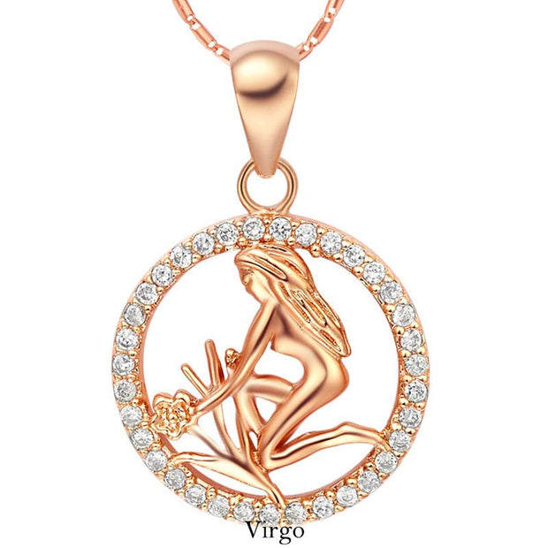 12 Constellations of the Zodiac Rhinestone Luck Necklace Chain Pendant (Extra 30% Off | USE CODE: FS30) Necklaces & Pendants BS Virgo