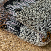 Buddha Stones Tibetan Shawl Gray Brown Striped Knitted Tassels Winter Cozy Travel Scarf Wrap
