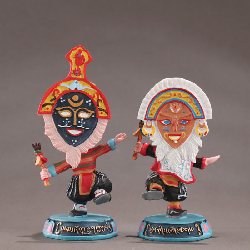 Buddha Stones Tibetan Opera Face Mask Puppet Home Office Car