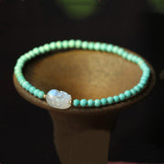 Buddha Stones Turquoise Moonstone PiXiu Protection Strength Bracelet Bracelet BS Turquoise&Moonstone