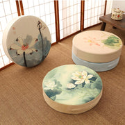 Buddha Stones Lotus Simple Pattern Cotton Linen Meditation Seat Cushion Home Decoration