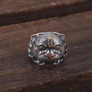 Buddha Stones Lucky FengShui Mythological Creature Taotie Wealth Ring Ring BS 5