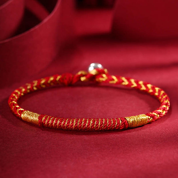 Buddha Stones Handcrafted King Kong Knot Design Protection Braid Rope Bracelet