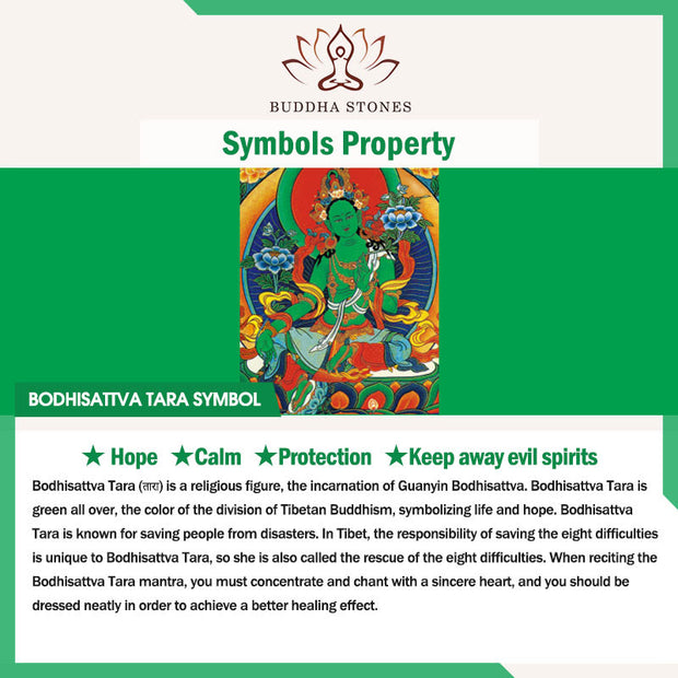 Buddha Stones Tibetan Green Tara Hand-Painted Thangka Buddha Protection Necklace Pendant Necklaces & Pendants BS 6