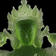 Buddha Stones Bodhisattva Green Tara Handmade Liuli Crystal Art Piece Protection Home Office Statue Decoration Decorations BS 2
