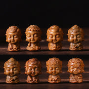 Buddha Stones Chinese Zodiac Natal Buddha Green Sandalwood Lotus Engraved Positive Home Decoration Decorations BS 1