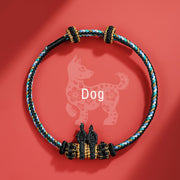 Buddha Stones Handmade Year of the Dragon Cute Chinese Zodiac Luck Braided Bracelet Bracelet BS Dog(Wrist Circumference 14-18cm)