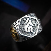 Buddha Stones 925 Sterling Silver Sanskrit Design Carved Protection Adjustable Ring Ring BS 3