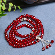 Buddha Stones Amethyst Red Agate Black Onyx Bead Calm Bracelet Mala Mala Bracelet BS 12