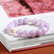 Buddha Stones Kunzite Hetian White Jade Gourd Love Spiritual Growth Bracelet Bracelet BS 1