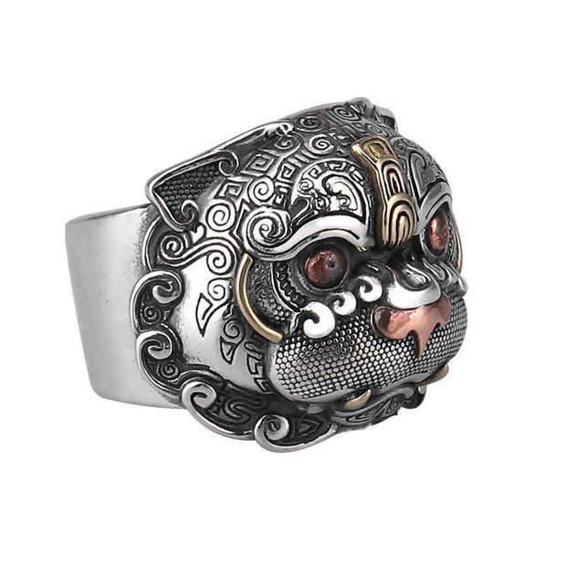 Buddha Stones Lucky FengShui Mythological Creature Taotie Wealth Ring Ring BS 13