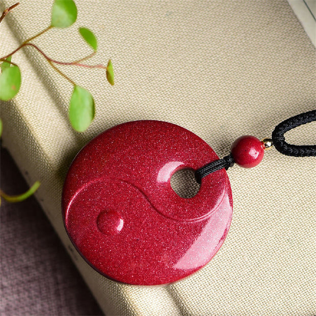 Buddha Stones Laughing Buddha Yin Yang Chinese Zodiac Gourd Natural Cinnabar Blessing Necklace Pendant Necklaces & Pendants BS 9
