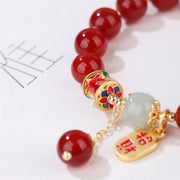 Buddha Stones Natural Red Agate Jade Confidence Fortune Blessing Charm Bracelet Bracelet BS 2