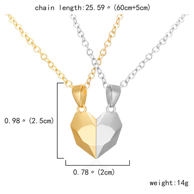 Buddha Stones Yin Yang Attracting Love Heart Couple Necklace Necklaces & Pendants BS 16