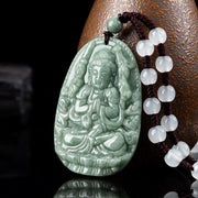 Buddha Stones Chinese Zodiac Natal Buddha Natural Jade Wealth Prosperity Necklace Pendant Necklaces & Pendants BS 2