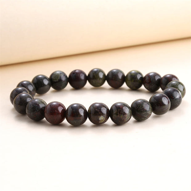Buddha Stones Natural Stone Quartz Healing Beads Bracelet Bracelet BS 8mm Dragon Blood Stone