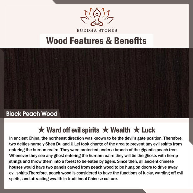 Buddha Stones Black Peach Wood Buddha Flower Calm Cure Decorations Decorations BS 27