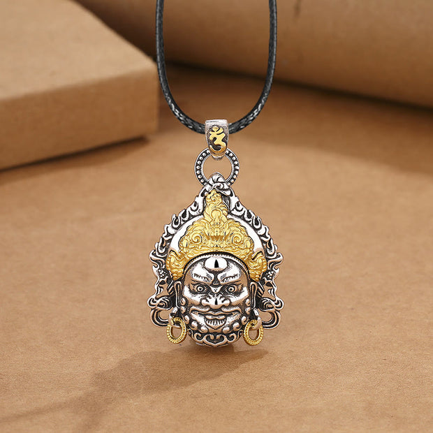 Buddha Stones Yellow God of Wealth Amulet Copper Luck Necklace Pendant