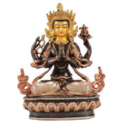 Buddha Stones Bodhisattva Chenrezig Four-armed Avalokitesvara Protection Copper Statue Decoration Decorations BS 15