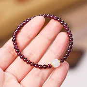Buddha Stones Natural Garnet Jade Bead Purification Bracelet Bracelet BS 4