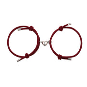 2Pcs Love Magnetic Couple String Strength Bracelet Bracelet BS Wine Red