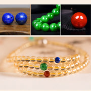 Buddha Stones 925 Sterling Silver 108 Mala Beads Natural Citrine Red Agate Amber Pleasure Charm Bracelet Mala Bracelet BS 25
