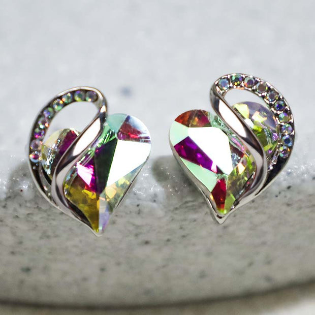 Natural Various Gemstone Birthstone Crystal Love Stud Earrings Earrings BS 12