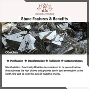 Buddha Stones Black Obsidian Stone Wolf Purification Pendant Necklace Necklaces & Pendants BS 7