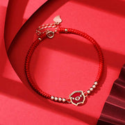 Buddha Stones 12 Chinese Zodiac Lucky Red String Bracelet Bracelet BS Pig(Bracelet Size 14+3.5cm)