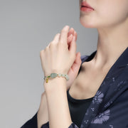 Buddha Stones Natural Hetian Jade PiXiu Luck Fu Character String Bracelet Bracelet BS 6