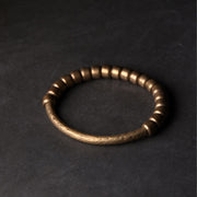 Buddha Stones Simple Design Copper Brass Bead Luck Wealth Bracelet