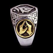 Buddha Stones 925 Sterling Silver Sanskrit Design Carved Protection Adjustable Ring Ring BS 10