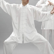 Buddha Stones Simple Pattern Meditation Prayer Spiritual Zen Tai Chi Qigong Practice Unisex Clothing Set Clothes BS 8